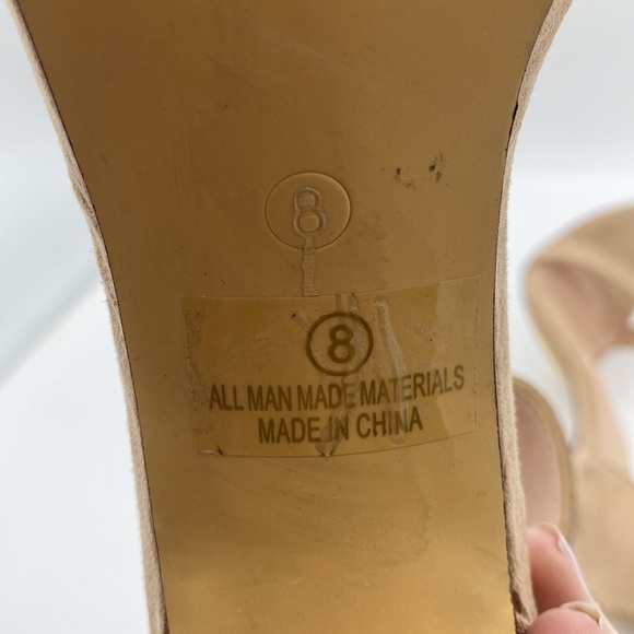 Olivia Ferragamo High Heels Stilettos Crystal Jeweled Ankle Strap Tan Womens 8 - Picture 8 of 17